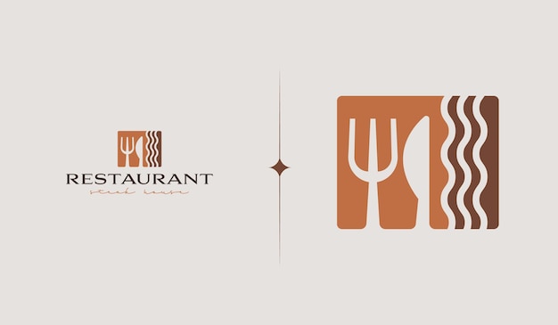 Restaurant Steak House Logo Universeel creatief premium symbool Vector teken pictogram logo sjabloon Vector illustratie