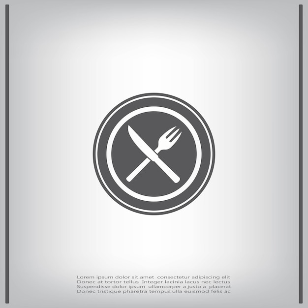 Restaurant symbol Vector illustration on a gray background Eps 10