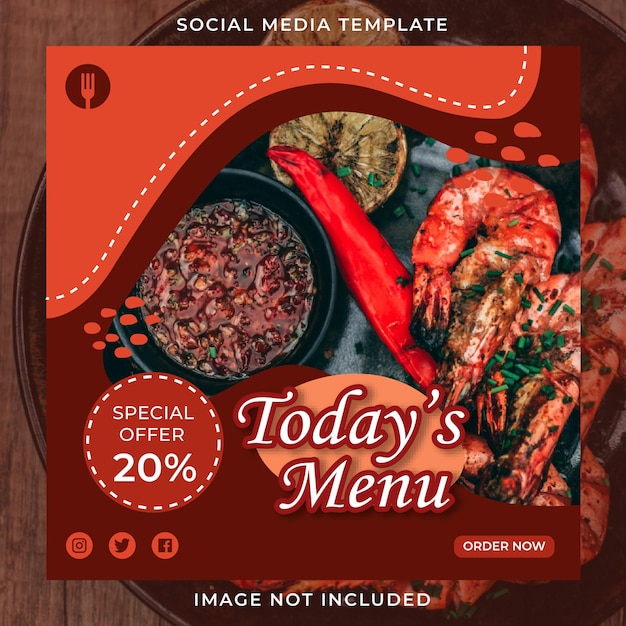 Vector restaurant todays menu design instagram post template