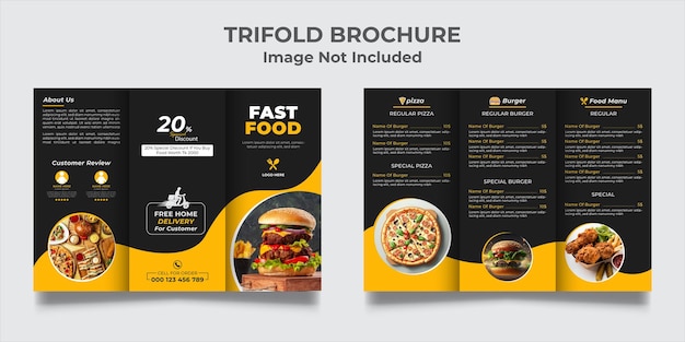 Vector restaurant trifold menu template