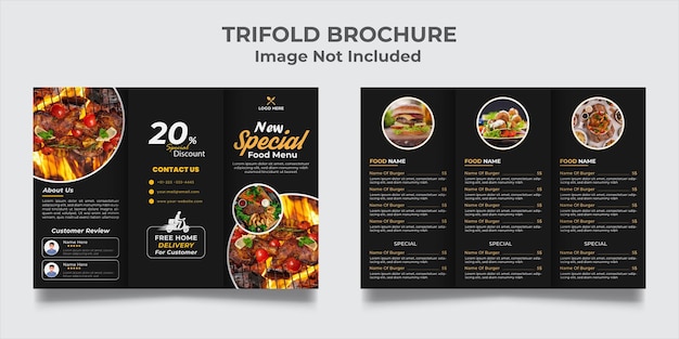 Vector restaurant trifold menu template