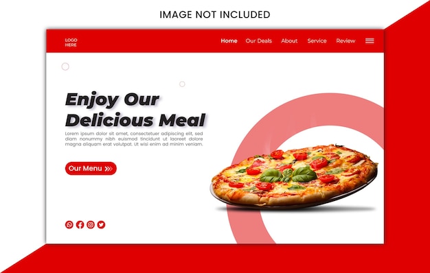 Vector restaurant website landing page design template