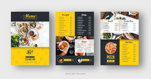 Restaurantmenu en flyersjabloon flyer