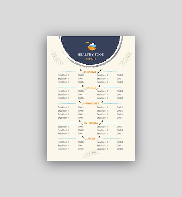 Restaurantmenu voor eten Vector Design