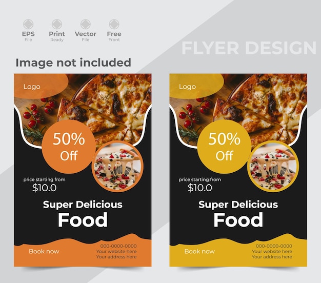 restaurants flyer design vector