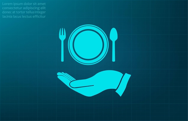 Restaurantsymbool vector illustratie op een blauwe achtergrond Eps 10