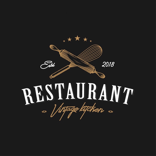 Vector restaurat vintage keukenlogo