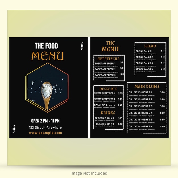 Restaurent food menu template