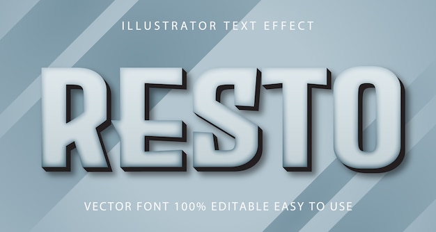 Vettore resto text effect completamente modificabile