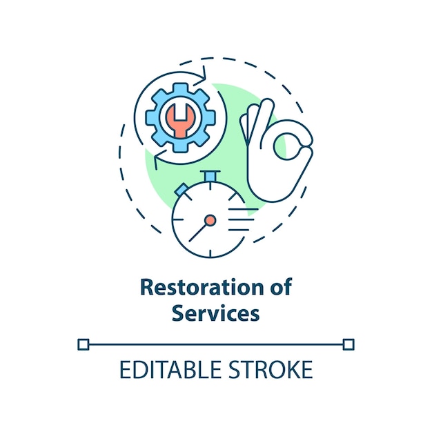 Restoration of services concept icon