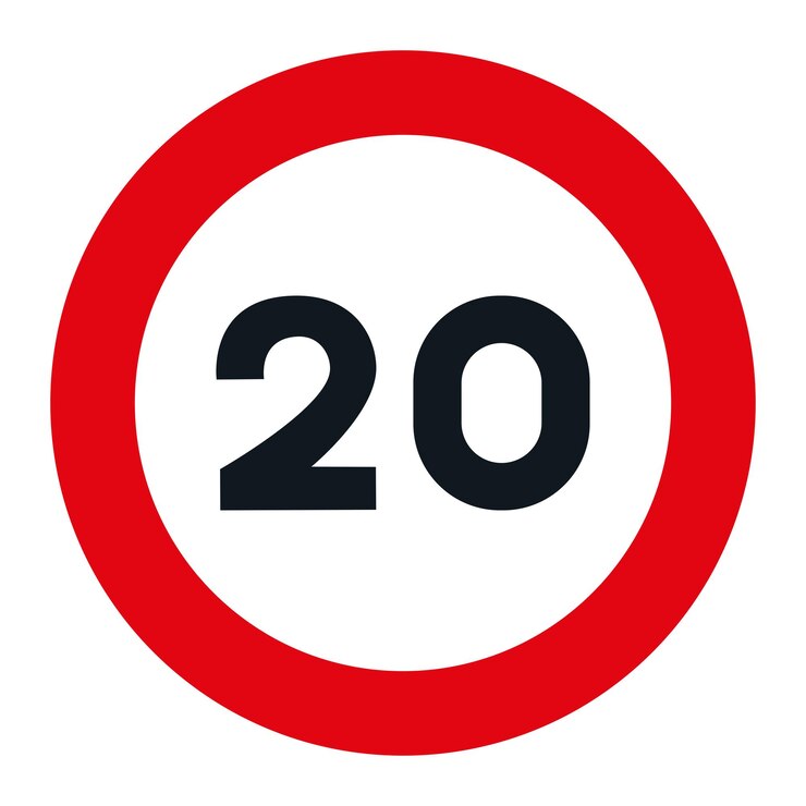 RESTRICTION SIGNS R301 Maximum Speed 20