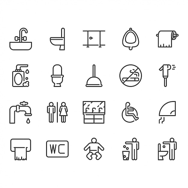 Restroom icon set. 