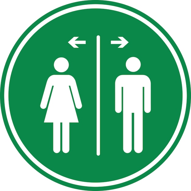 Restroom icons set on flat style