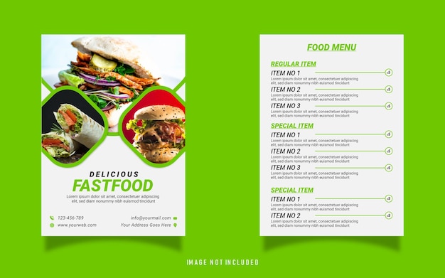 Restuarant's Tasty Fast Food Flyer Print-Ready Design Templates