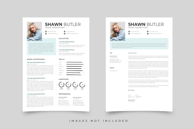 A resume for a client with the title'images not included '