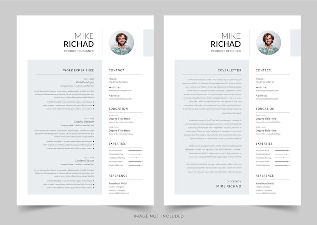 Resume and Cover Letter Clean Resume Layout