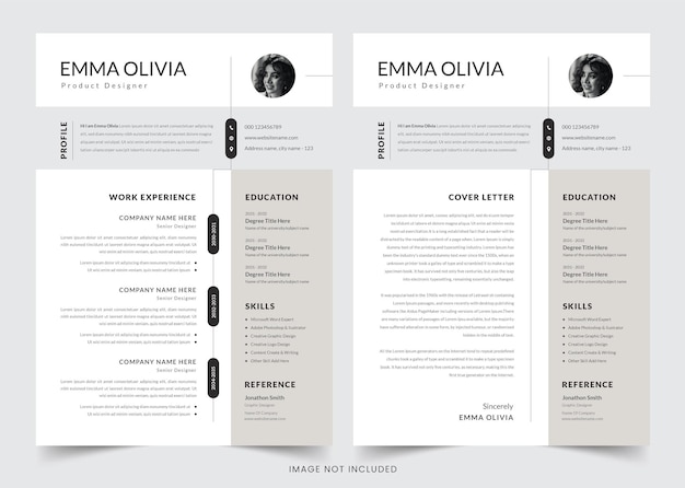 Resume and cover letter clean resume layout