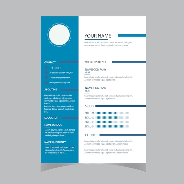 Modello di curriculum vitae e lettera di presentazione modello di cv minimalista modello di cv cv di lavoro professionale