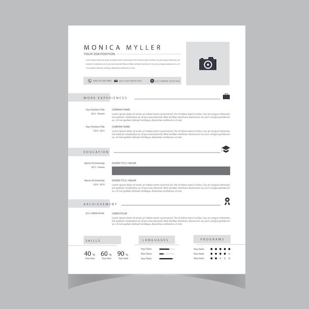 Resume and Cover Letter Template Minimalist resume cv template Cv professional jobs resume