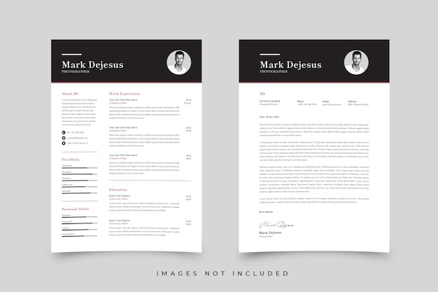 Vector resume and cover letter template