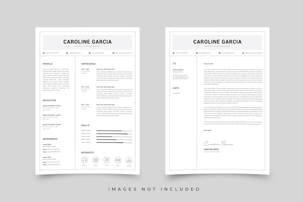 Vector resume and cover letter template