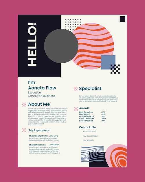 Vector resume cv design template