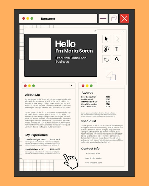 Vector resume cv design template