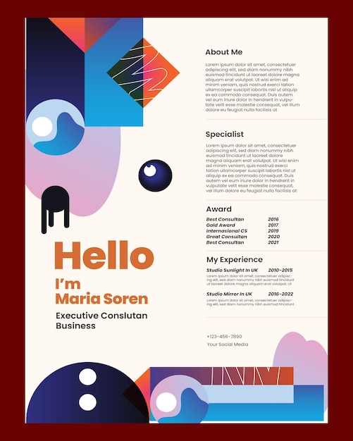 Vector resume cv design template