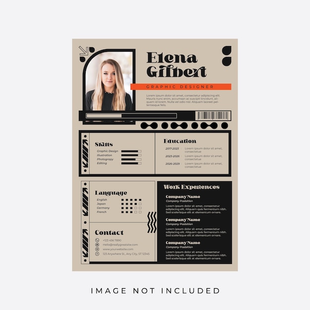 Vector resume and cv template design