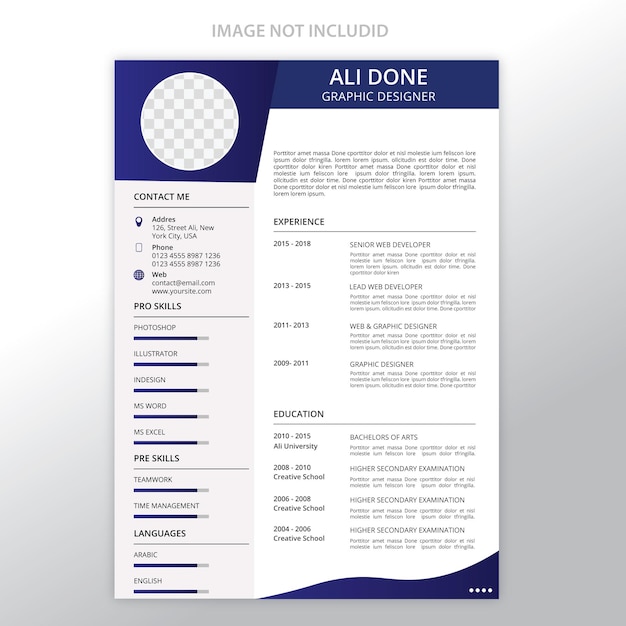 resume cv template printable