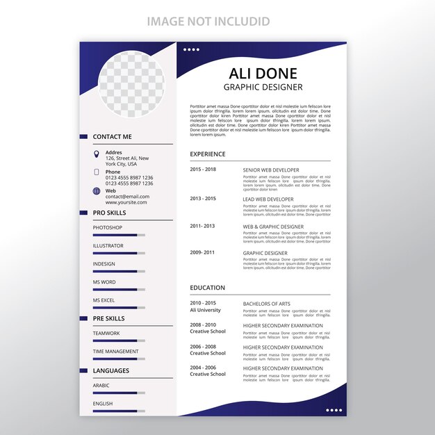 resume cv template printable