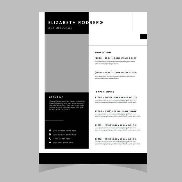 Vector resume cv template vector creative resume design template minimalist cv template