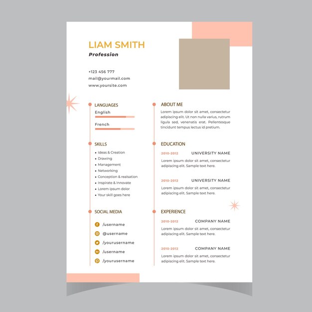 resume cv template vector creative resume design template Minimalist cv template