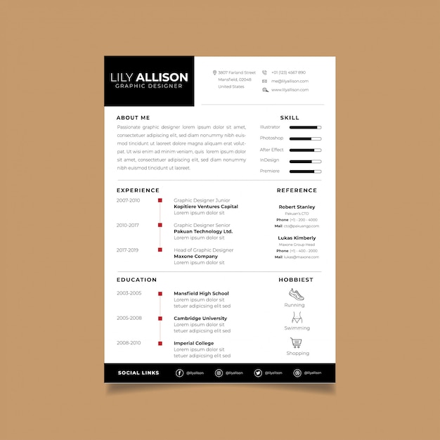 resume design template minimalist cv