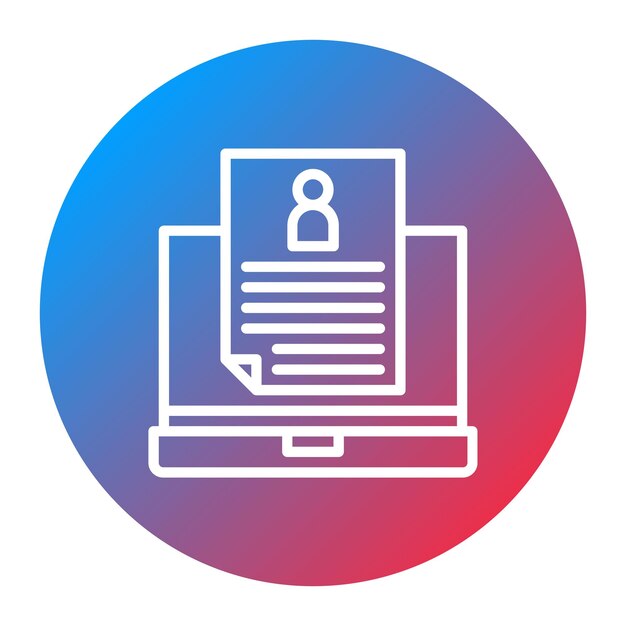 Resume icon vector image Can be used for 3d Printing