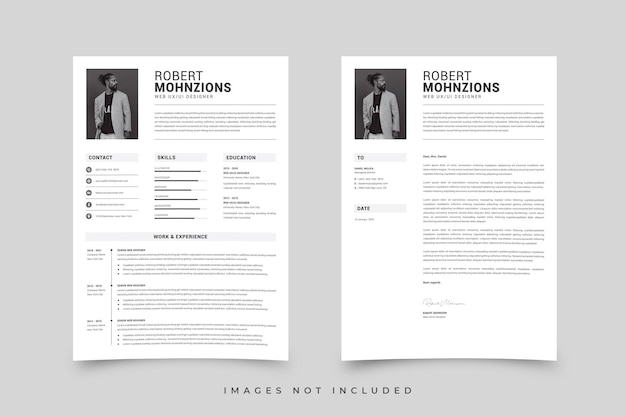 Vector resume amp letter cover template