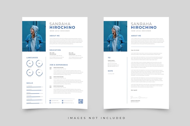 Vector resume and letterhead template