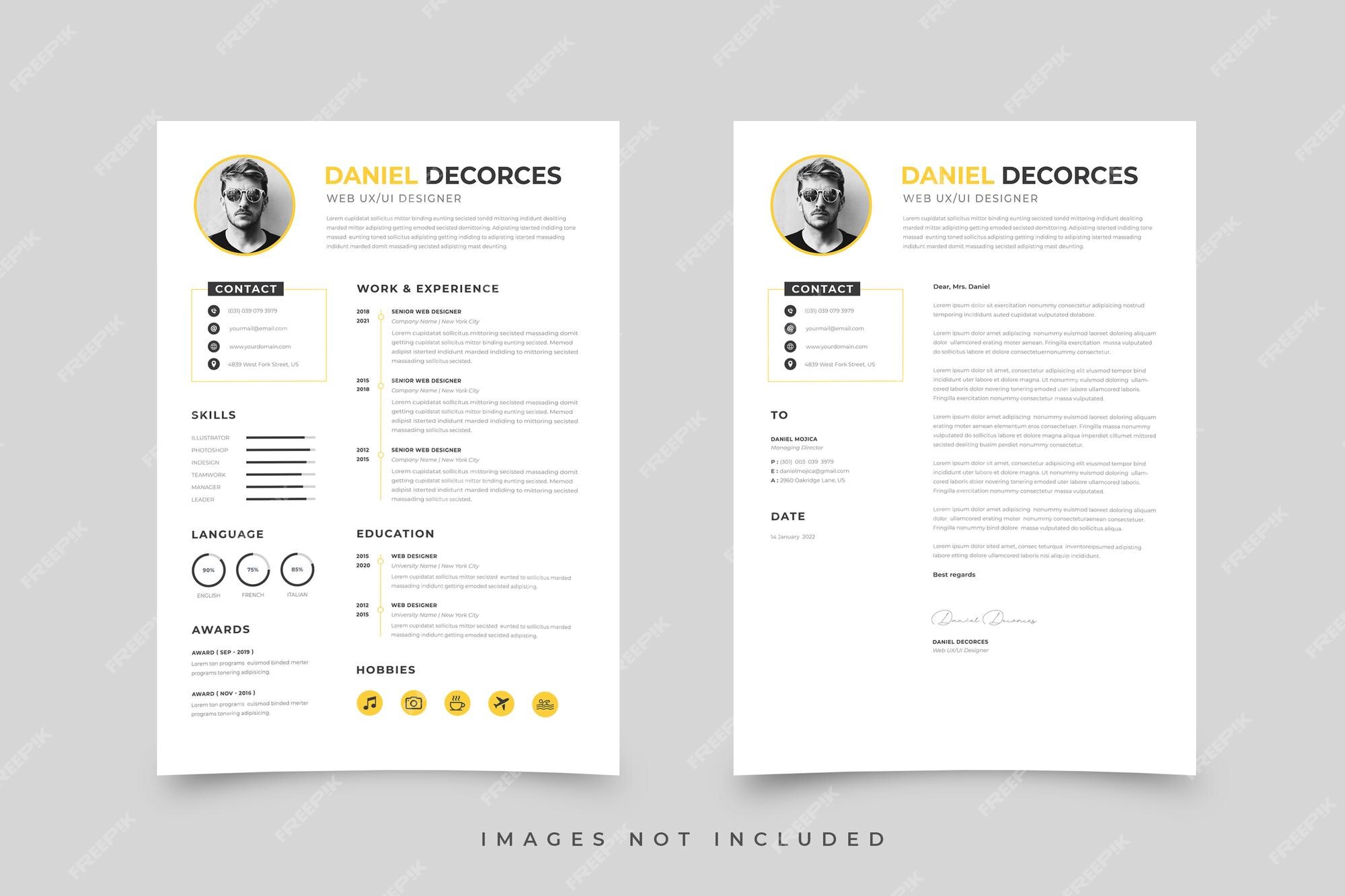 Premium Vector | Resume and letterhead template