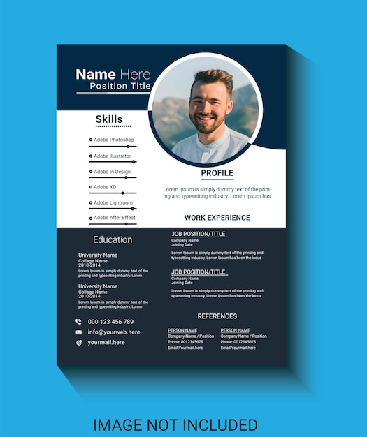 Premium Vector Resume portfolio and job application design template Premium Vector Resume portfolio and job application design template