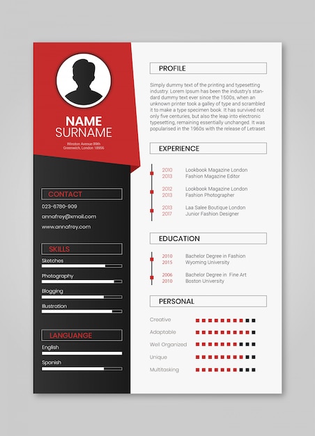 Resume Red Minimalist