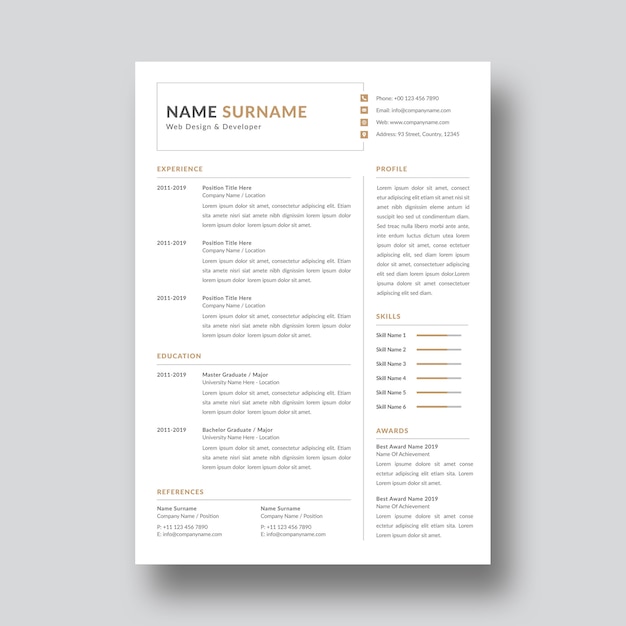 Resume template   design