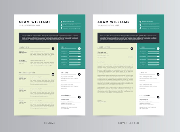 Resume Template, Professional Modern Resume Template, CV Template