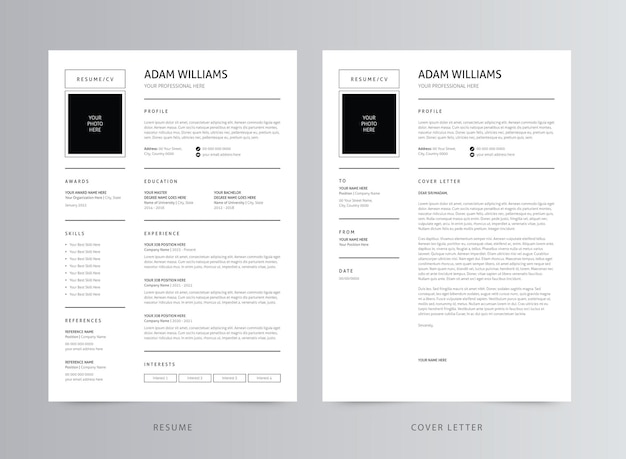 resume template, professional modern resume template, cv template