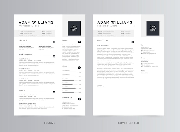 resume template, professional modern resume template, cv template