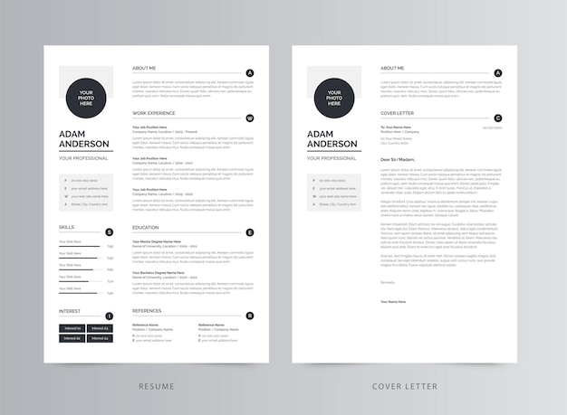 resume template, professional modern resume template, cv template