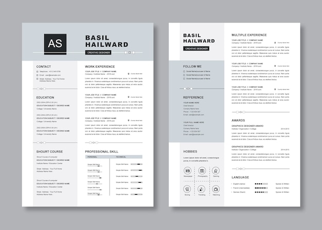 Vector resume template