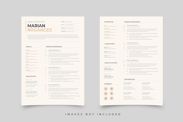 Vector resume template