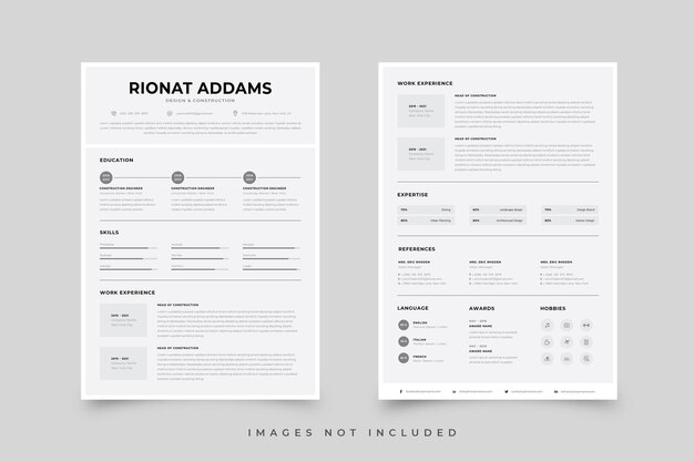 Vector resume template