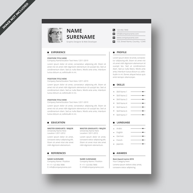 Vector resume template