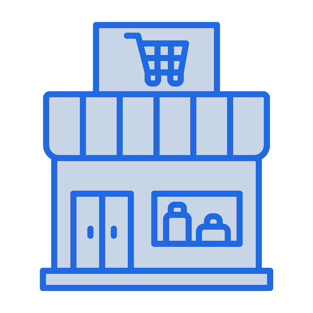 Retail blue tone illustration